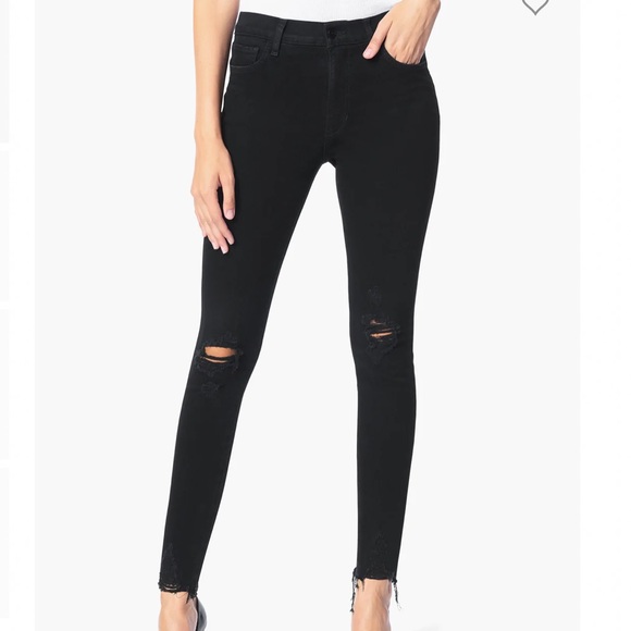 Joe's Jeans Denim - NWT Joe’s The Charlie High Rise Distressed Skinny Ankle Jeans - Obsidian - 24